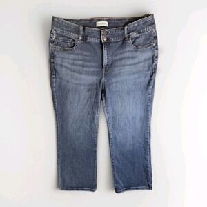 Lane Bryant Size 20 High Rise Bootcut Capri Jeans Flex Magic Waistband